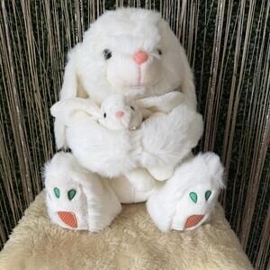 Goffa International Adorable Plush Bunny Rabbit with Baby Bunny